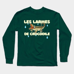 Les Larmes De Crocodile // French Vintage Illustration Design Long Sleeve T-Shirt